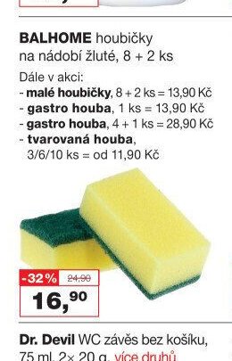 BALHOME houbičky na nádobí žluté, 8 + 2 ks