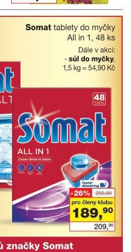 Somat tablety do myčky All in 1, 48 ks