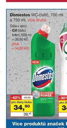 Domestos WC-čistič, 700 ml a 750 ml