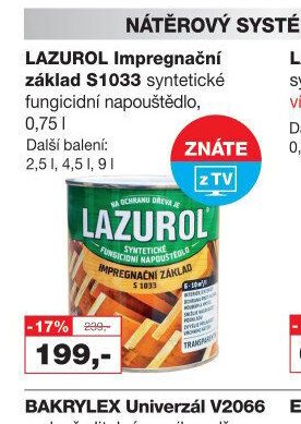 LAZUROL Impregnační základ S1033