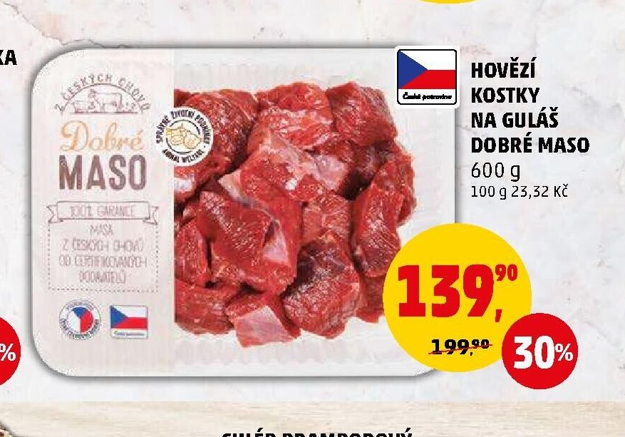 Hovězí kostky na guláš Dobré maso