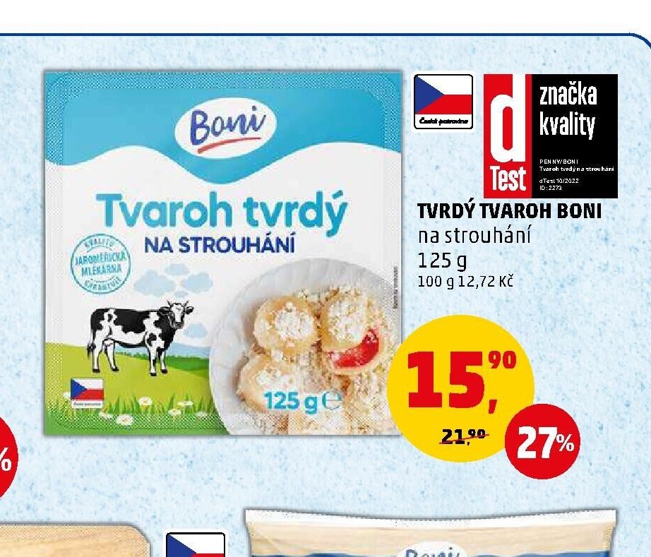 TVRDÝ TVAROH BONI NA STROUHÁNÍ