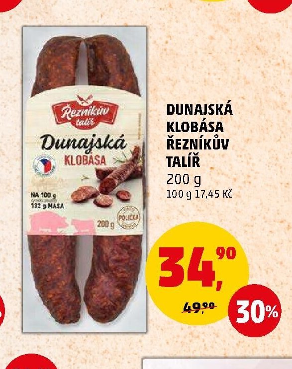 Dunajská klobása Řezníkův talíř