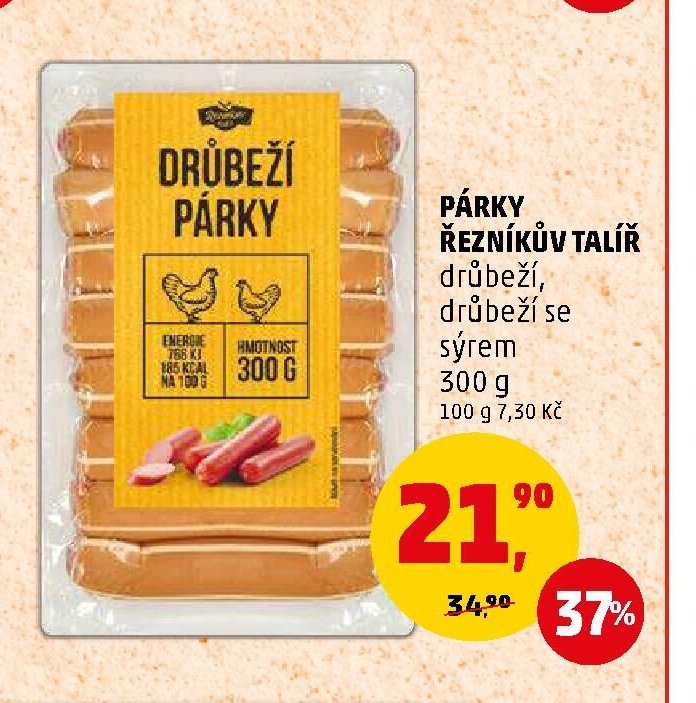 Drůbeží párky Řezníkův talíř