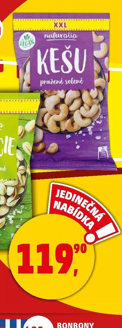 Kešu/Pistácie pražené solené XXL Naturalia