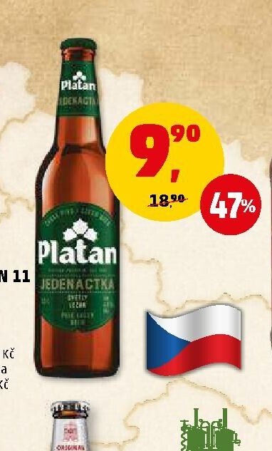 PLATAN 11 světlý ležák 0,5 l