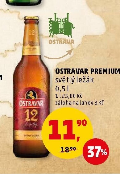 OSTRAVAR PREMIUM světlý ležák 0,5 l