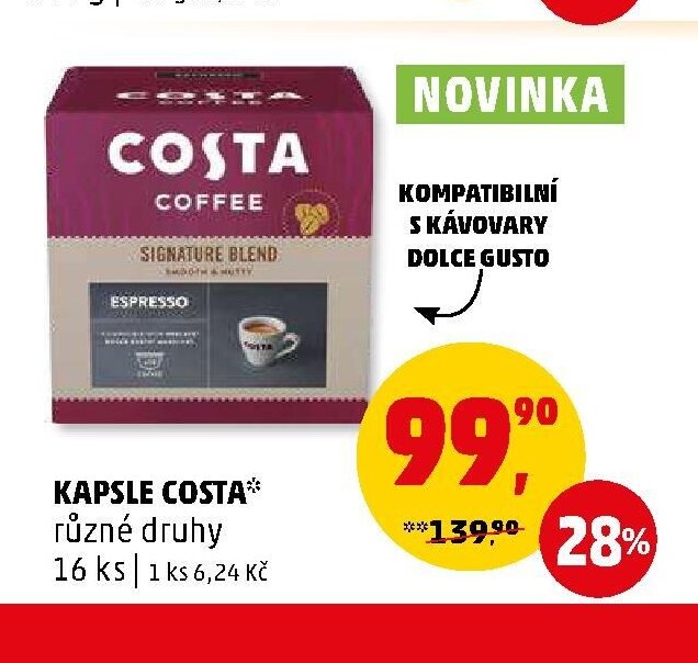 KAPSLE COSTA* různé druhy 16 ks