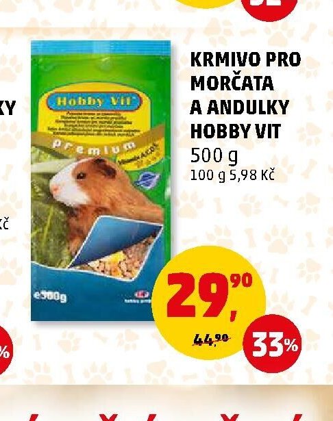 KRMIVO PRO MORČATA A ANDULKY HOBBY VIT