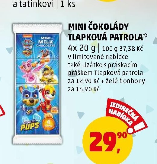 Mini čokolády Tlapková patrola