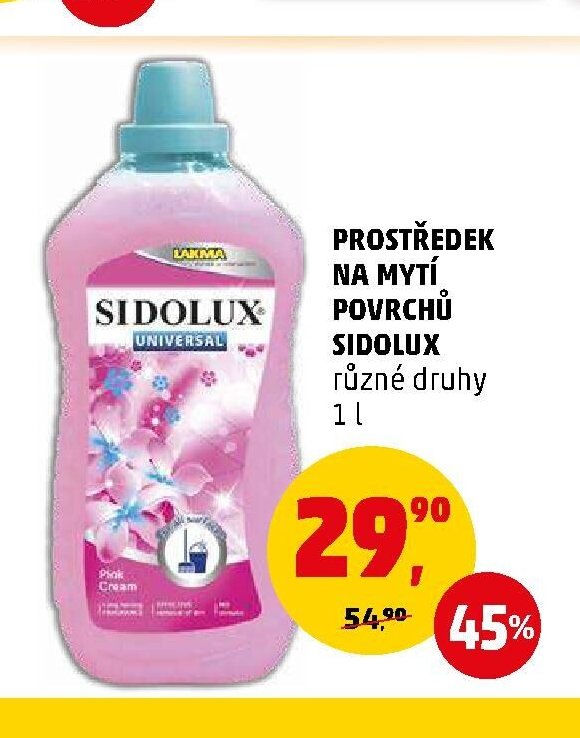 PROSTŘEDEK NA MYTÍ POVRCHŮ SIDOLUX