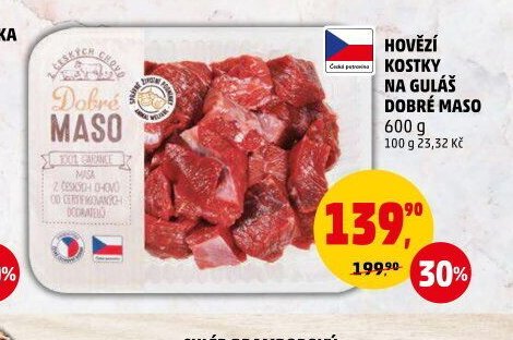 Hovězí kostky na guláš Dobré maso