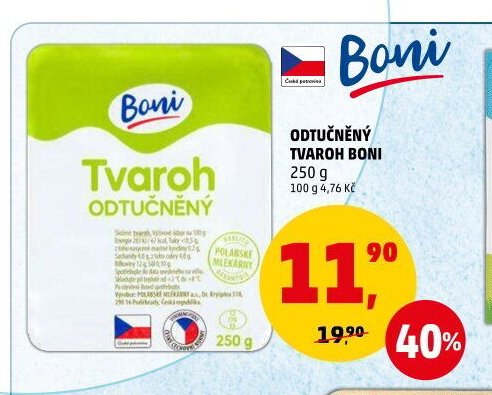 ODTUČNĚNÝ TVAROH BONI