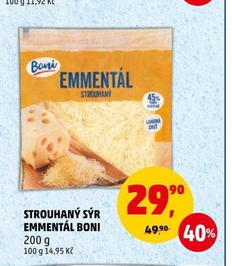 STROUHANÝ SÝR EMMENTÁL BONI