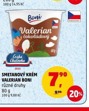 SMETANOVÝ KRÉM VALERIAN BONI různé druhy