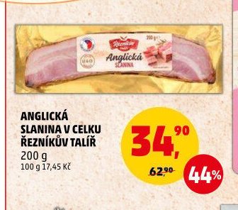 Anglická slanina v celku Řezníkův talíř