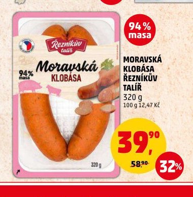 Moravská klobása Řezníkův talíř