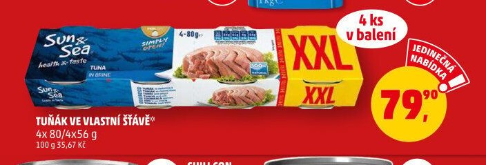 TUŇÁK VE VLASTNÍ ŠŤÁVĚ 4x 80/4x56 g