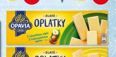 Zlaté oplatky Opavia s lísko oříškovou náplní