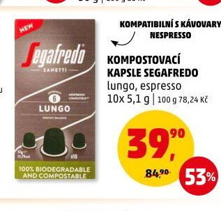 KOMPOSTOVACÍ KAPSLE SEGAFREDO