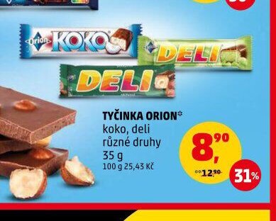 Tyčinka Orion Koko, Deli