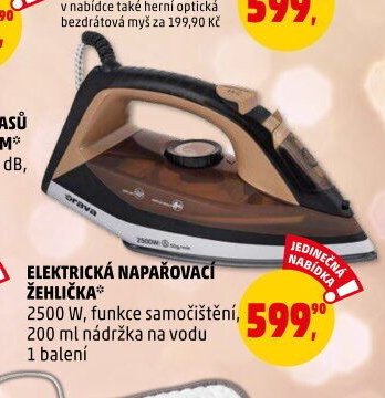 ELEKTRICKÁ NAPAŘOVACÍ ŽEHLIČKA