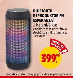BLUETOOTH REPRODUKTOR FM ESPERANZA