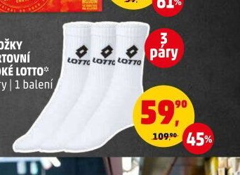 PONOŽKY SPORTOVNÍ VYSOKÉ LOTTO 3 páry