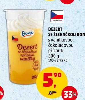 Dezert pudink se šlehačkou Boni