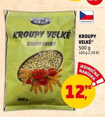 Kroupy velké ječné Bílý mlýn Kepka