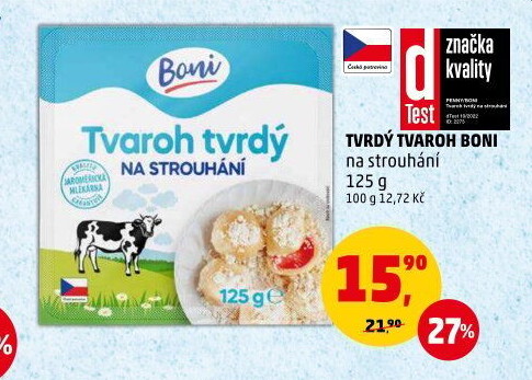 Tvaroh tvrdý na strouhání Boni
