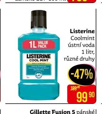Listerine Coolmint ústní voda 1 litr, různé druhy
