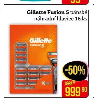 Gillette Fusion 5 pánské náhradní hlavice 16 ks