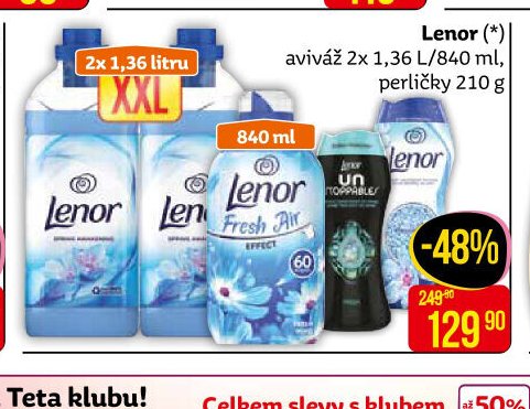 Lenor (*) aviváž 2x 1,36 l/840 ml, perličky 210 g
