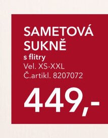 SAMETOVÁ SUKNĚ