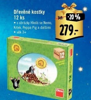 Dřevěné kostky Dino