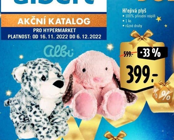 Hřejivá plyšová hračka Albi