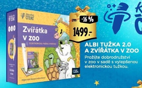 Kniha Zvířátka v ZOO s elektronickou tužkou Kouzelné čtení Albi