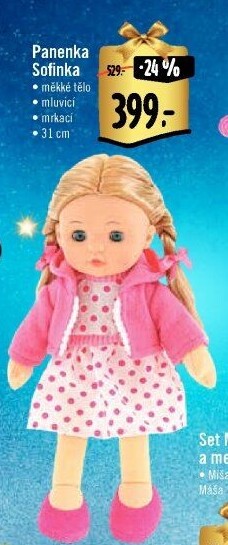 Textilní panenka se zvukem