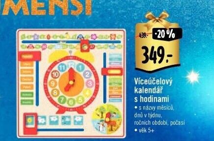 Víceúčelový kalendář s hodinami