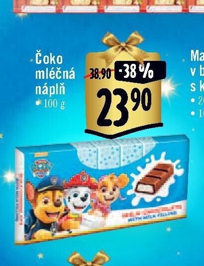 Čoko mléčná náplň