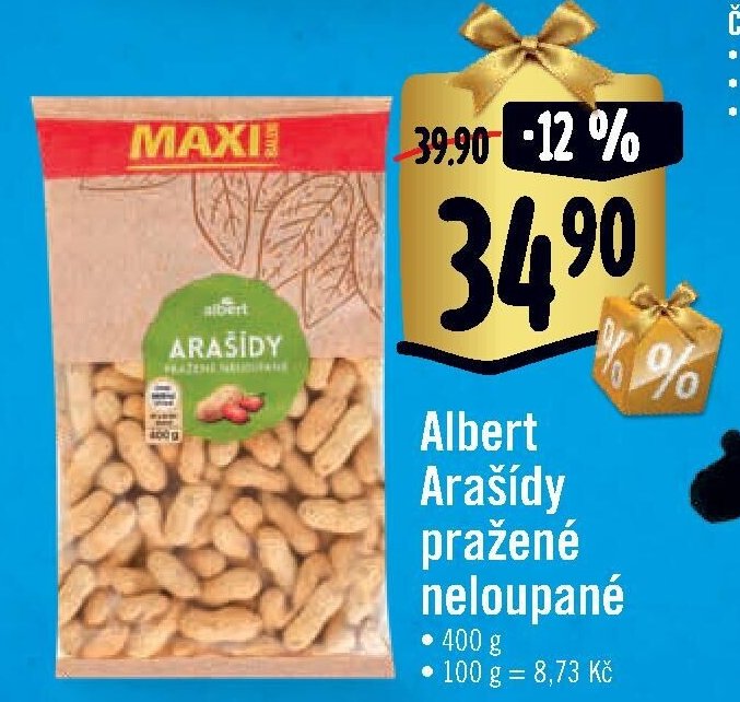 Albert Arašídy pražené neloupané