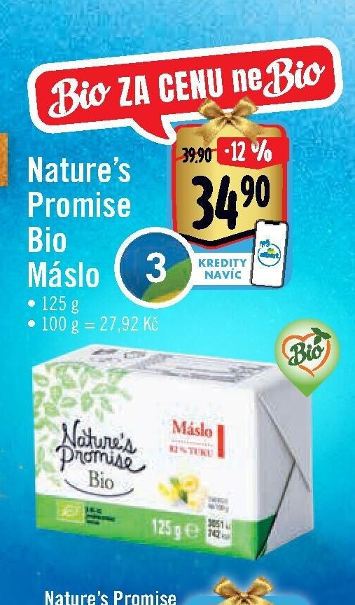 Nature's Promise Bio Máslo 125 g