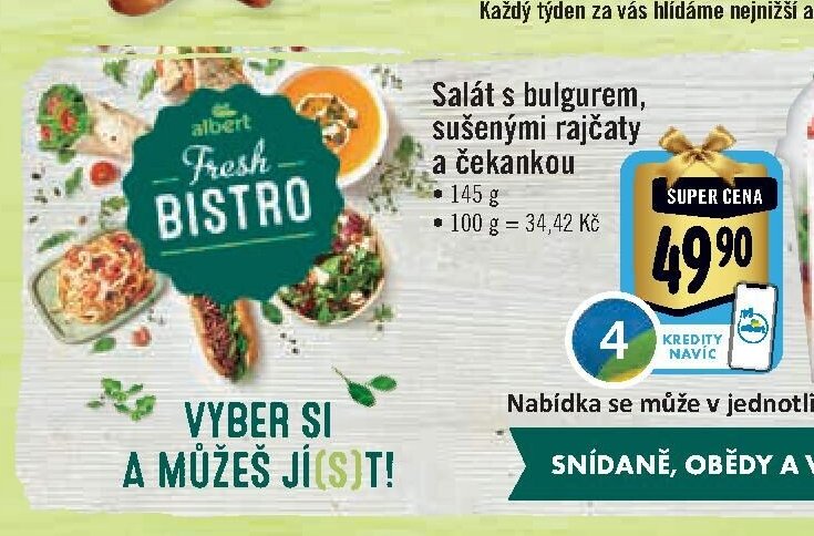 Salát s bulgurem, sušenými rajčaty a čekankou