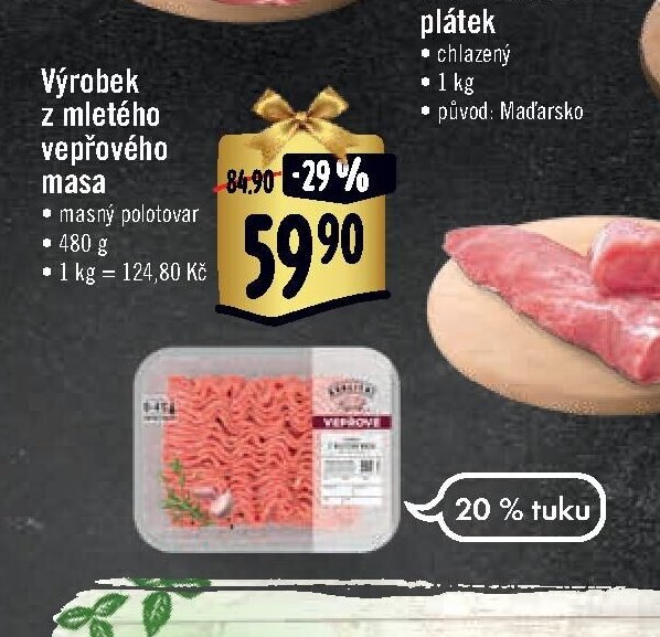 Výrobek z mletého vepřového masa