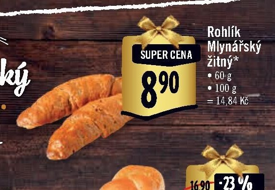 Rohlík Mlynářský žitný