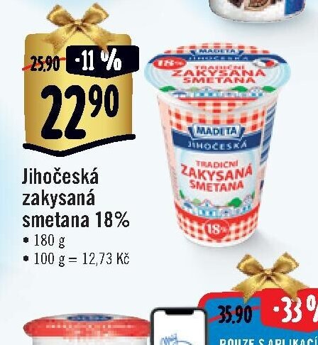 Jihočeská zakysaná smetana 18%