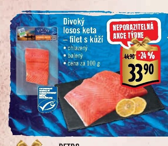 Divoký losos keta - filet s kůží