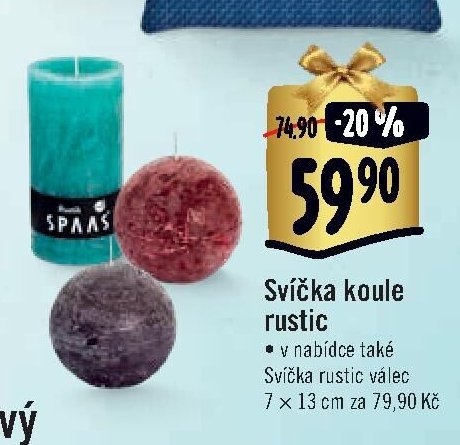 Svíčka koule rustic