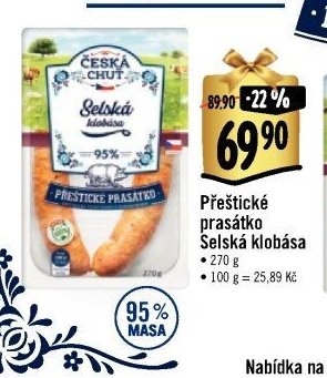 Přeštické prasátko Selská klobása